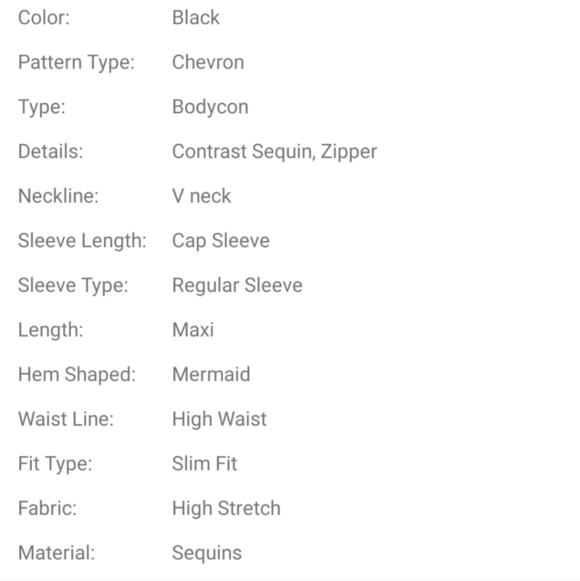 Black Chevron Print, Contrast Sequined and Mesh V Neck Cap Sleeve Mermai… - Picture 12 of 15